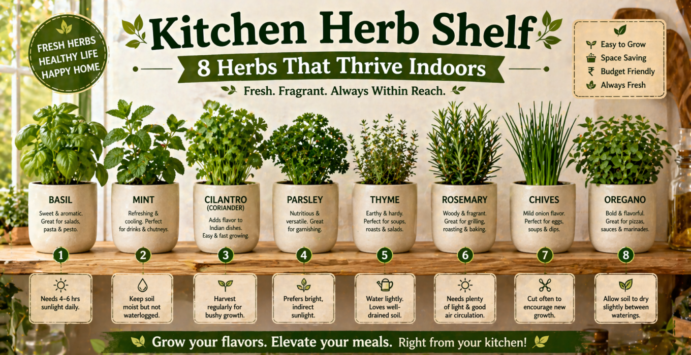 Kitchen Herb Shelf : 8 Herbs That Thrive Indoors