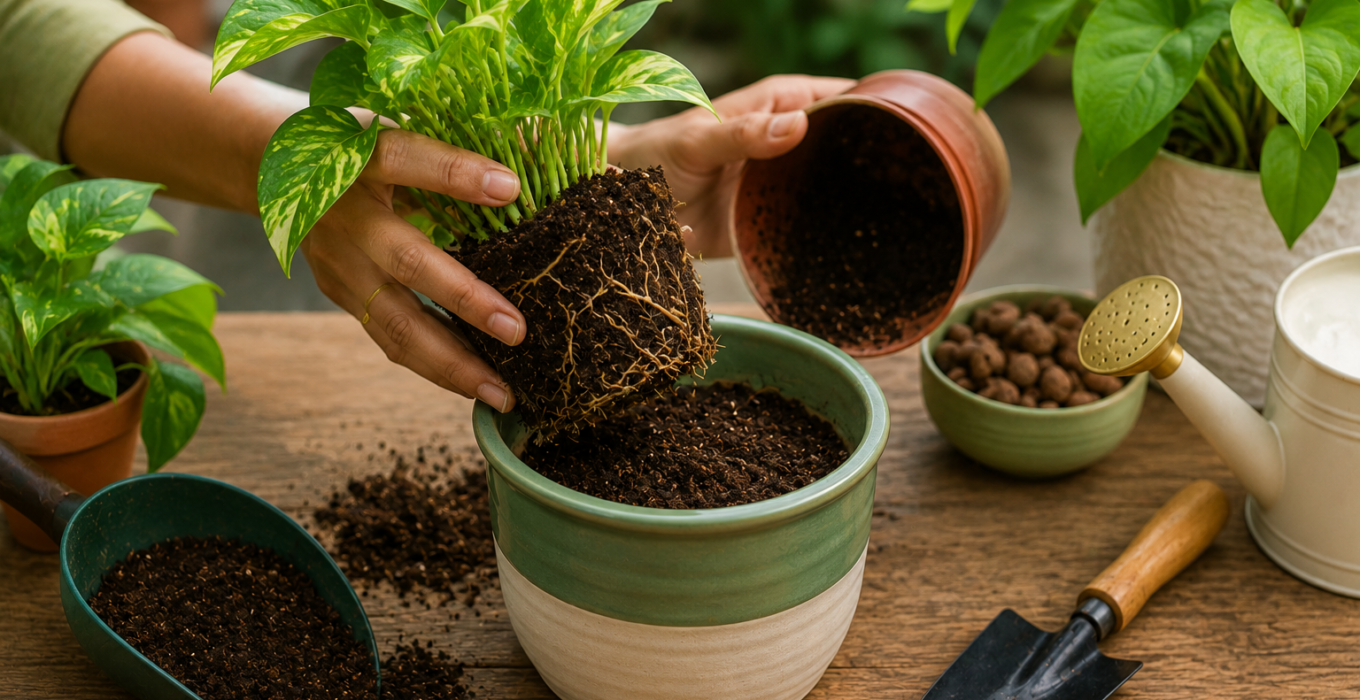 How to re-pot a plant without killing it
