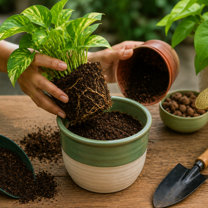 How to re-pot a plant without killing it