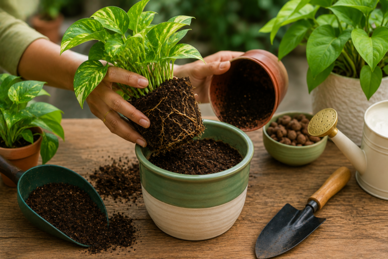 How to re-pot a plant without killing it